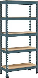 Yaheetech Garage Shelves Storage Shelves Heavy Duty 5 Tier Shelving Units Metal Boltless Industrial Racking for Home/Warehouse,70cm x 30cm x 150cm,Neptune Blue