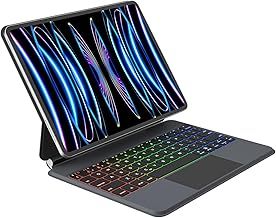 Keyboard Case for iPad Pro 2022 11-inch Air 5th Gen 10.9-inch Keyboard Trackpad Magnetic 7 Color Backlit Magic Type Keyboard for iPad Pro 11 4th/3rd/2nd/1st Gen, Air 4, QWERTY Grey