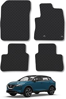 Rubber Car Mats Compatible with Nissan Qashqai (2021+) Tailored Fit Car Floor Mats Set Accessory Custom Fit Anti-Slip Backing Heavy-Duty Waterproof Easy-Clean Durable All Weather Full Coverage