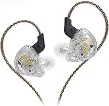 CCA CA2 Earphone in-Ear Monitor Earphone with Microphone Customized subwoofer Earphone Game DJ Singer Earphone Suitable for Musicians Noise Reduction Earphone-White No Mic