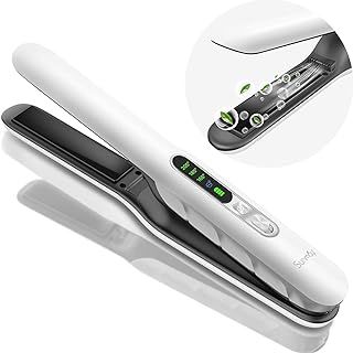 SUNMAY Voga 2 in 1 Cordless Hair Straighteners and Curler, Travel Wireless Portable USB Rechargeable Straightener, Mini Flat Iron Curling Wand with Ceramic Plate –3 Temperature Levels, 5000mAh Battery
