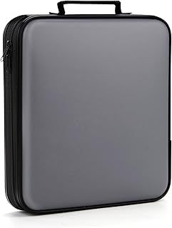 Fanspack DVD Storage Case Holder 160 Capacity Sleeves Grey Disc Cases Binder - Protective Hard Organizer Box - Large DVD Wallet for Movie/Music/Game & Portable CD Book