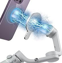 imluckies Magnetic Base Holder Phone Clamp, for MagSafe DJI OM 7P/7 / OM 6 / OM 5 / OM 4 SE/OM 4 Adapter, Compatible with DJI Osmo Mobile Smartphone Gimbal Stabilizer Acessories, Silver