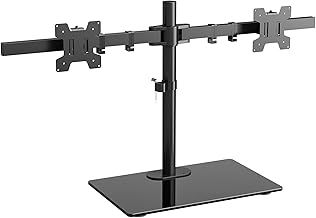 Dual Monitor Stand for 13 to 27 Inch Screen, Freestanding Arm With Tilt Swivel Rotate Extension, Height Adjustable, Holds Up to 10 KG/Arm, VESA 75 & 100mm (GMF002)