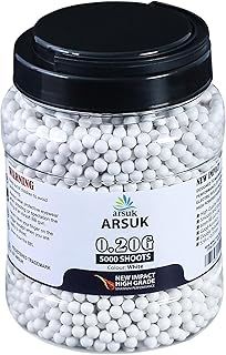 ARSUK Airsoft BB Pellets 0.20g 6mm – Ultra-Smooth Seamless for High-Precision Target Practice & Tactical Shooting – ABS Plastic for Consistent Performance