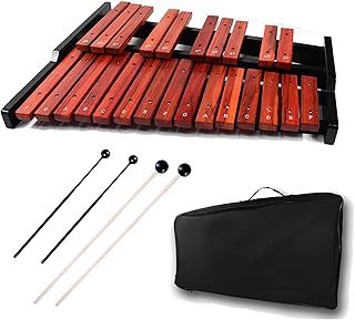 TNZMART 25 Note Wooden Glockenspiel Xylophone with Mallet Professional Percussion Instrument