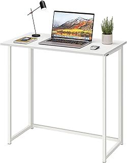 Dripex Compact Folding Desk No Assembly Required Computer Desk Folding Hobby Craft Table, White