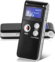 Helterfolg 8GB Dictaphone Voice Recorder, Portable Tape Recorder, USB Rechargeable Digital Recorder with Multifunctional Digital Audio & MP3 Play(Black)