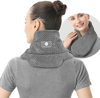 UNCN Microwave Neck Heat pad Warmer with Washable Cover Wide Weighted Heated Neck wrap Pain Relief Heating Pack microwavable Wheat Bags hot Therapy