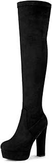 Allegra K Women's Platform Block Heel Over Knee High Boots