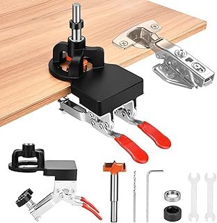 35mm Hinge Jig Upgraded Concealed Hinge Jig Drilling Hole Puncher, Accurate Woodworking Dowel Jig Drill Guide Locator for Door Cabinet Installation