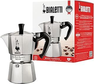 Bialetti Moka Express Caffettiera in Alluminio, 6 Cups, Acciaio Inossidabile, Argento,270 milliliters, Silver