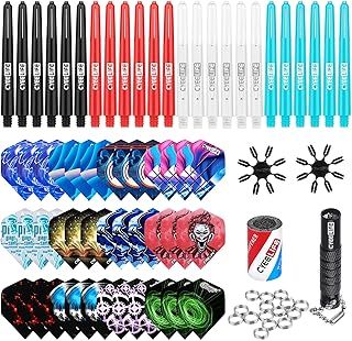 CyeeLife-Dart Accessories kit,36 Dart Flights+24 PVC Shafts+Sharpener+Remover Tool+50 Metal Rings+16 Flight Protectors