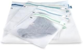 4 Lakeland White Mesh Net Washing Bags - Various Sizes Protect Smalls & Delicates In Washing Machine