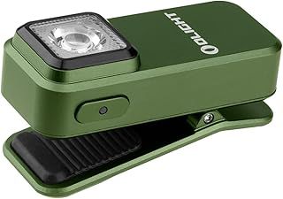 OLIGHT Oclip Rechargeable EDC Clip on Torch 300 Lumens Dual Light Sources Pocket Lamp with Magnetically Attach, USB-C Charging Flashlight for Working, Cycling, Reading and Safety Warning (OD Green)
