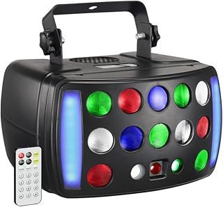 Stage Light DJ Light, WorldLite Disco 4-in-1 with RGBW Derby Beam, Led Strobe, Red Green Pattern and Marquee Effect Perfect for Wedding Bar Club Party Festival & Lighting (WL-41LE)