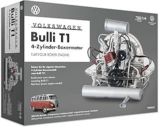 FRANZIS 67152 – Volkswagen VW Bulli T1 Boxer Engine, Faithful Engine Kit of The 4-Cylinder Engine in 1:4 Scale Including Sound Module, Instructions and 94 Page Accompaniment Book