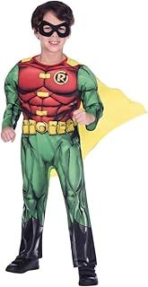 amscan Child Boys Official Warner Bros. Licensed Classic Musclesuit Robin Fancy Dress Costume