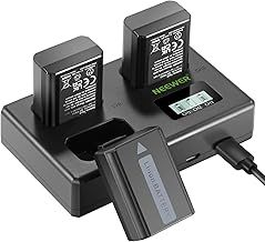 NEEWER 3-Pack NP-FW50 Replacement Battery and Triple Slot Charger compatible with Sony ZV-E10, A7RII, A7R, A7II, A7, A7SII, A7S, A6500, A6400, A6300, A6000, A5100, A5000, RX10 II III IV, 1100mAh