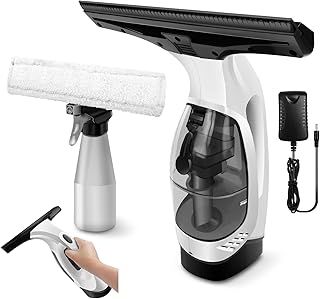 Cordless Window Vac Cleaner, Rechargeable Window Cleaner - 28cm Squeegee Element & 150ml Water Tank, Cordless Window Washer with 200ml Spray Bottle
