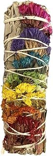 Sage Smudge Stick 4" (White Sage and 7 Chakra Flowers 4")