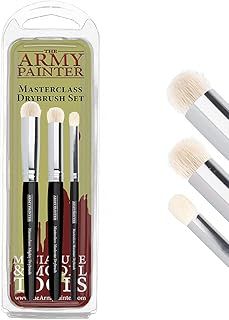 The Army Painter | Masterclass Drybrush Set | 3 Sizes Hobby Drybrushes | Goat Hair Brush Set | 15mm Mighty Drybrush, 12mm Moderate Drybrush
