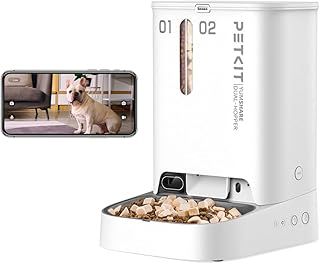 PETKIT Automatic Cat Feeder with Camera,1080P HD Video with Night Vision, 5L Auto Pet Feeder, 2-Way Audio, Battery-Backup, Low Food Sensor, Anti-Stick Bowl, 2.4G WiFi Enabled Cat Food Dispenser