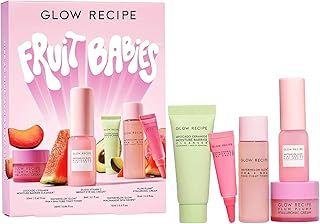 Glow Recipe Fruit Babies Skincare Kit - Gift Set with Ceramide Facial Cleanser, BHA Toner, Vitamin C Eye Cream, Hyaluronic Acid Cream & Niacinamide Dew Drops (5 Count)
