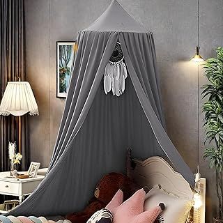 Kids Bed Canopy Round Dome 240CM Bed Tent for Children, Girls Bedroom Accessories Canopy Bed for Bedroom Nursery Room Baby Crib