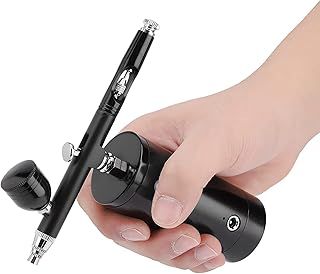 Uadme Airbrush Compressor, 0.3mm Mini Black Airbrush Kit with Compressor 7cc Capacity USB 8.4v Portable Nail Spray Gun Airbrush Cordless Airbrush for Nail Art Tattoo Makeup Painting Crafts Cake Decor