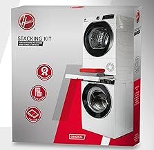 Hoover Universal Stacking Kit with Sliding Shelf for Washing Machines and Dryers - Suitable for Washing Machines with Depth 47-62 cm - Space-Saving - Easy to Install - White - Universal