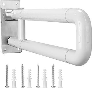 Do-Electr 60cm Bathtub Rails, 300~350kg Sturdy Anti-Skid Stainless Steel Handicap Grab Bars Foldable Safety Bathroom Support Handle for Bathroom and Toilet, White