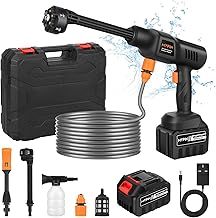 MYPIN Cordless Pressure Washer, Portable Pressure Washers, 6 in 1 Rechargeable Battery Pressure Washer, Cordless Jet Wash with 5M Hose, Cordless Power Washers for Patio and Car, Floor Garden Cleaning