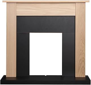 Adam Southwold Fireplace in Oak & Black, 43 Inch