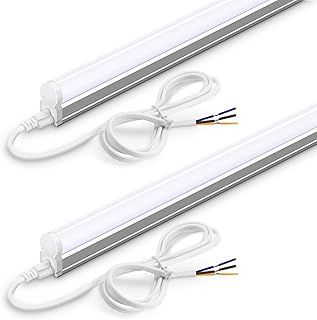 Barrina Led Batten Light 2ft 60cm, T5 Led Tube Lights, 1100lm 10W 6500K Super Bright White LED Garage Workshop Lighting, Wall and Ceiling Batten Lights 2 Packs