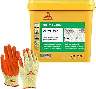 Sika Fast Fix All Weather-Ready to Use, Self-Setting Paving Jointing Compound for Any Weather, Suitable for Stones Setts, Paving Block and Footpaths 14kg - 20 sq.m (Charcoal)