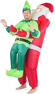 Bodysocks® Inflatable Santa Carrying Elf Costume