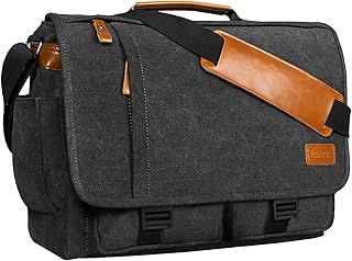 Estarer Laptop Satchel Messenger Bag 17.3 Inch Mens Large Teacher Shoulder Bag for Work Office School