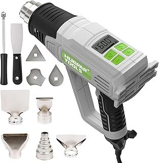 Huepar Tools Heat Gun, 2300W Hot Air Gun 50℃- 660℃ with Large Digital LCD Display, Variable Temperature Control, Memory Function, Digital Heat Gun with 5 Kinds of Nozzles and Accessories