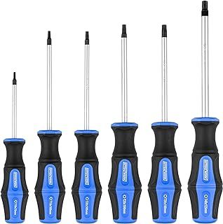 EffektWerk - 6-pc Torx Screwdriver Set - Star Screwdrivers T-10, T-15, T-20, T-25, T-30 & T-40 w/Magnetic Tips - Torque Screwdrivers w/Ergonomic Handles - Heavy-Duty for Professional Results