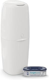 Angelcare Classic XL Nappy Bin, New Low-Cost Solution, Holds up to 70 Nappies, No Twist No Fuss, Less plastic Used, Includes 1x Octagonal Refill Cassette