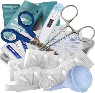 Alpha Dog Puppy full Whelping Kit, pet birthing set Aspirator Welping Guide (849)