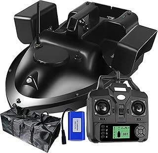 Feeding Boat Fish Finder GPS RC Boat Fishing Bait Boat GPS Cruise Bait Boat with 12000 mAh Battery (Black)