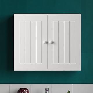 Wall Cabinet Floor Cabinet Double Door Cupboard Wall Mounted Storage Shelves with Adjustable Shelf | for Bathroom, Laundry Room, Kitchen, Bedroom, Living Room, Cloakroom; White (Wall Cabinet)