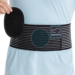 Umbilical hernia belt for men and women - Hernia support for men with compression pad (inguinal, femoral, incisional) - Abdominal binder post surgery and postpartum (Black, Large/X-Large (Pack of 1))