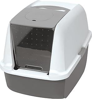 Catit Large Hooded Grey Litter Box with Airsift Filter System