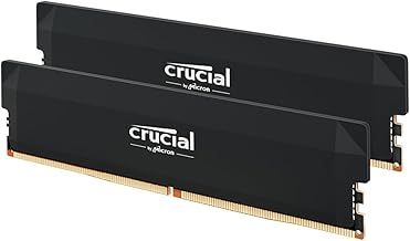 Crucial Pro DDR5 RAM 32GB Kit (2x16GB) 6000MHz CL36, Overclocking Gaming Memory, Intel XMP 3.0 / AMD EXPO, Computer Memory (PC) DDR5 32GB RAM, Black - CP2K16G60C36U5B