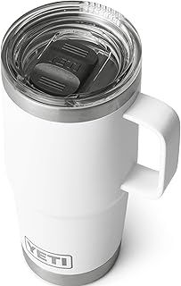 YETI Rambler Travel Mug, Stainless Steel Vacuum Insulated Mug with Stronghold Lid, White, 20 oz (591 ml)