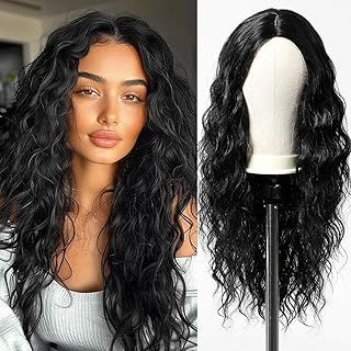 Esmee Long Wavy Black Wig for Women Natural Synthetic Hair Heat Resistant Wigs
