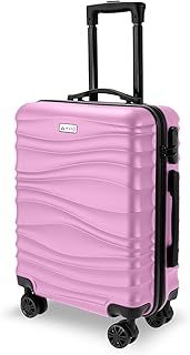 AVIO Wave Cabin Suitcase 55x40x20cm - Lightweight Double Wheel Luggage Bag, 2 Internal Pockets, Telescopic Handle 3 Heights, Durable ABS Hard Shell - Approved by Most Airlines